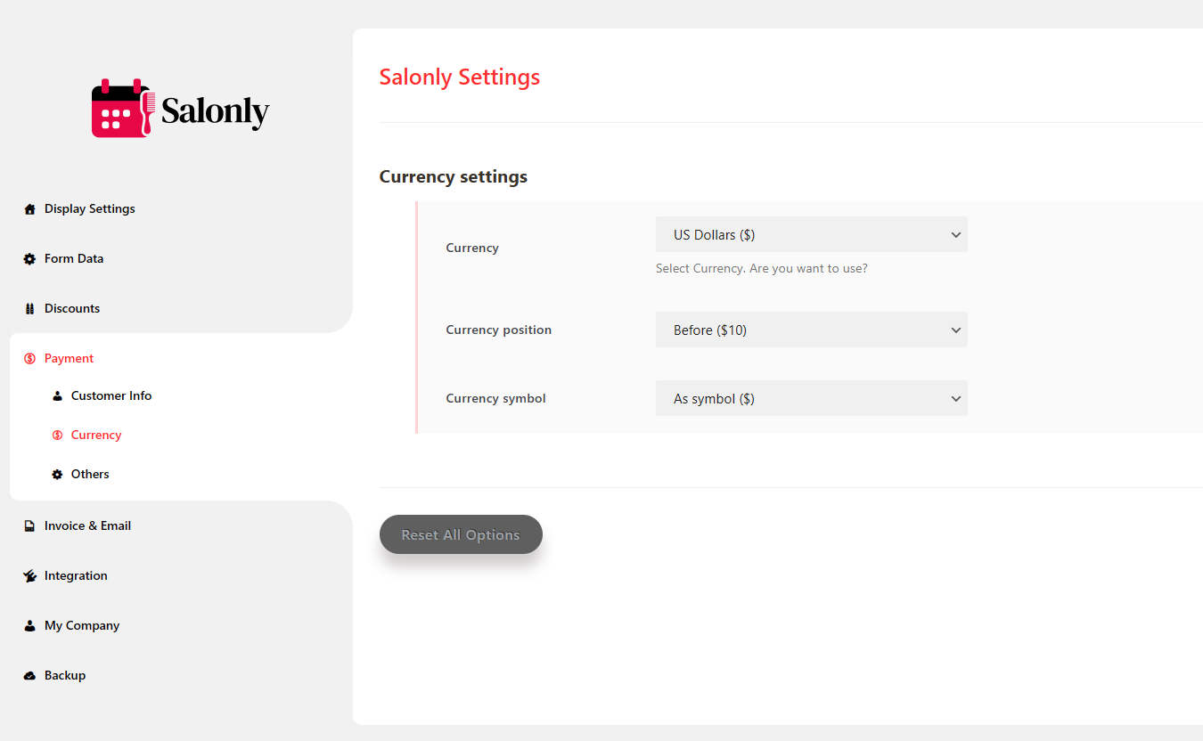 Currency - Documentation - Salonly